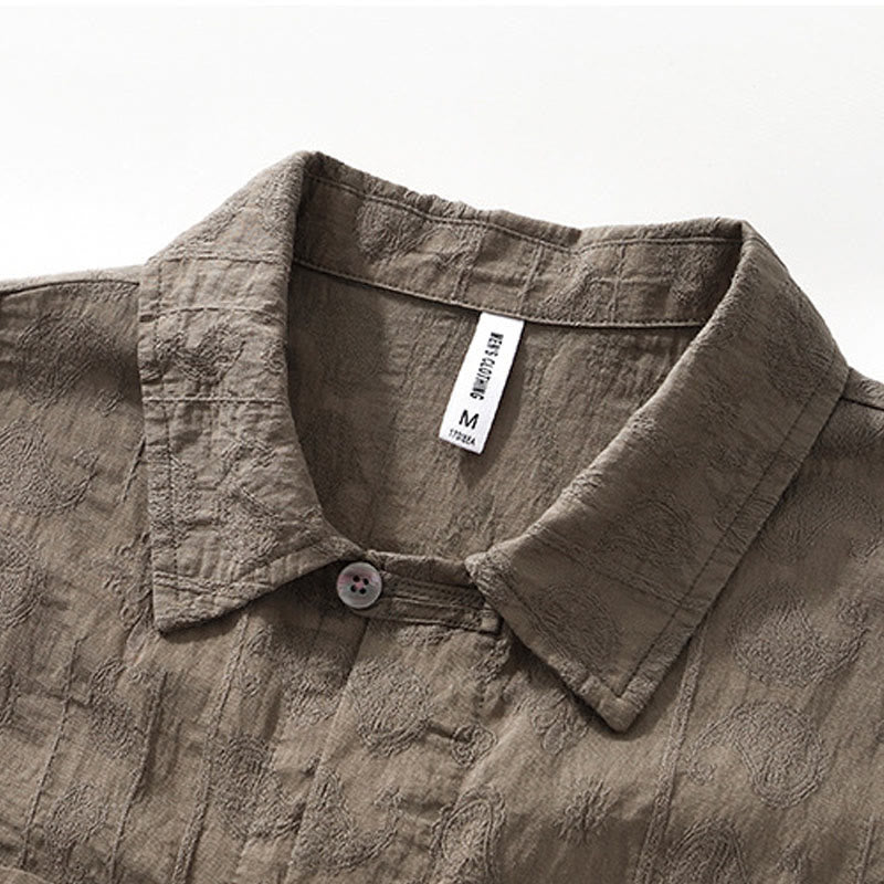 Breathable Lightweight Stand Collar Daily Mindfulness Men's Shirt