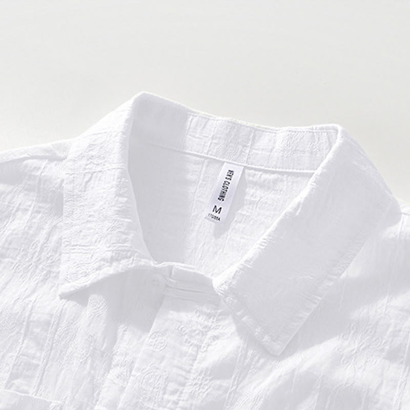 Breathable Lightweight Stand Collar Daily Mindfulness Men's Shirt