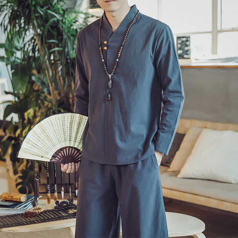 Tactile Cotton Blend Minimalist Men's Meditation Set