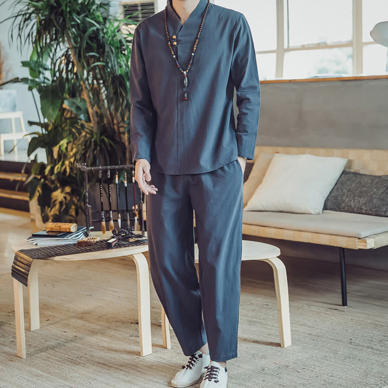 Tactile Cotton Blend Minimalist Men's Meditation Set