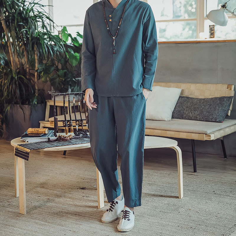 Tactile Cotton Blend Minimalist Men's Meditation Set
