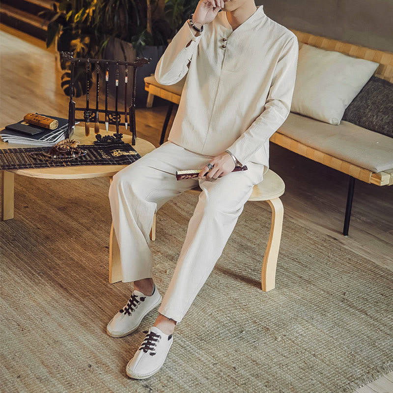 Tactile Cotton Blend Minimalist Men's Meditation Set