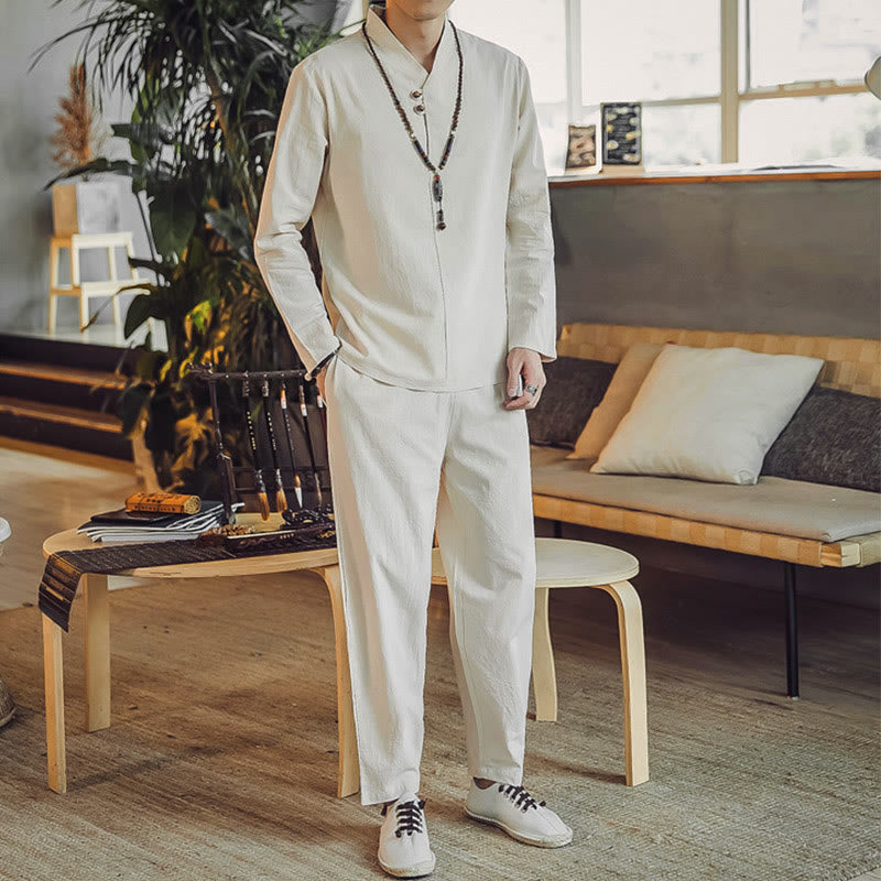 Tactile Cotton Blend Minimalist Men's Meditation Set