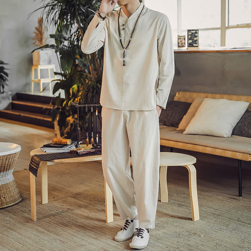 Tactile Cotton Blend Minimalist Men's Meditation Set