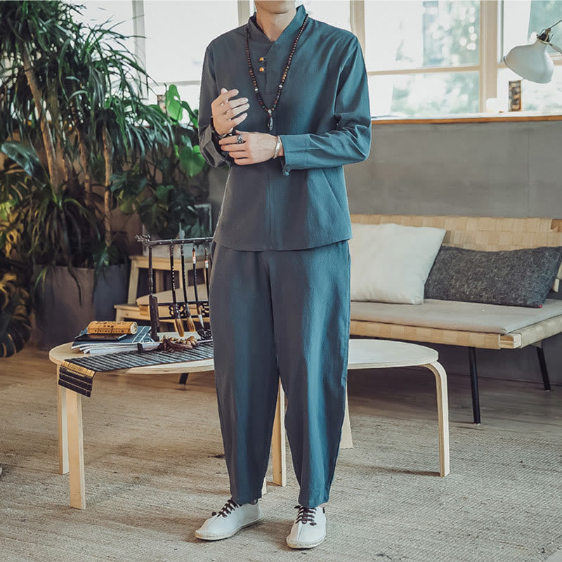 Tactile Cotton Blend Minimalist Men's Meditation Set