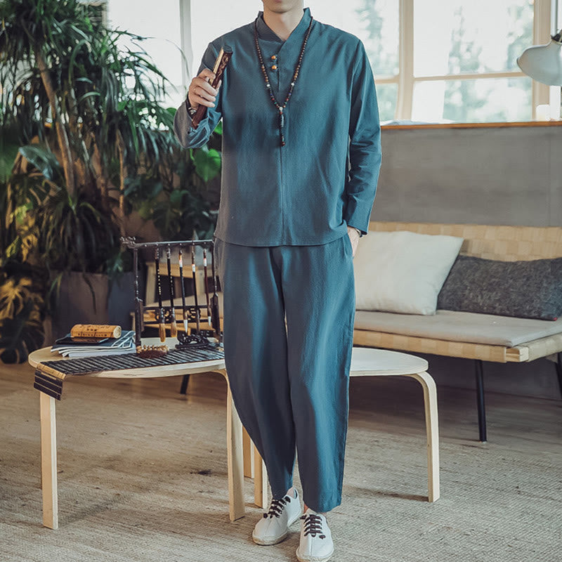 Tactile Cotton Blend Minimalist Men's Meditation Set