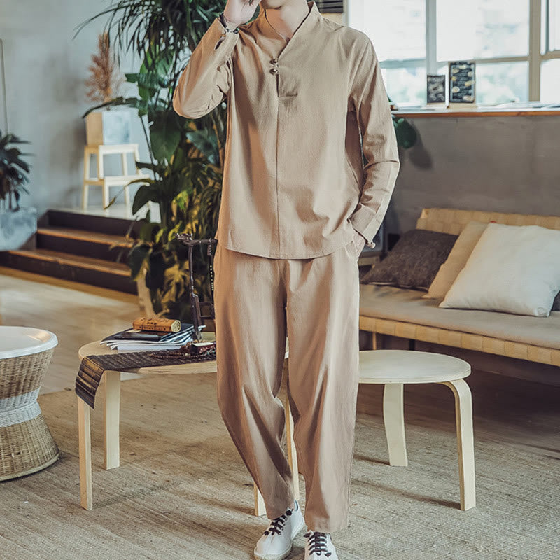 Tactile Cotton Blend Minimalist Men's Meditation Set