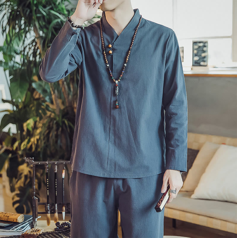 Tactile Cotton Blend Minimalist Men's Meditation Set