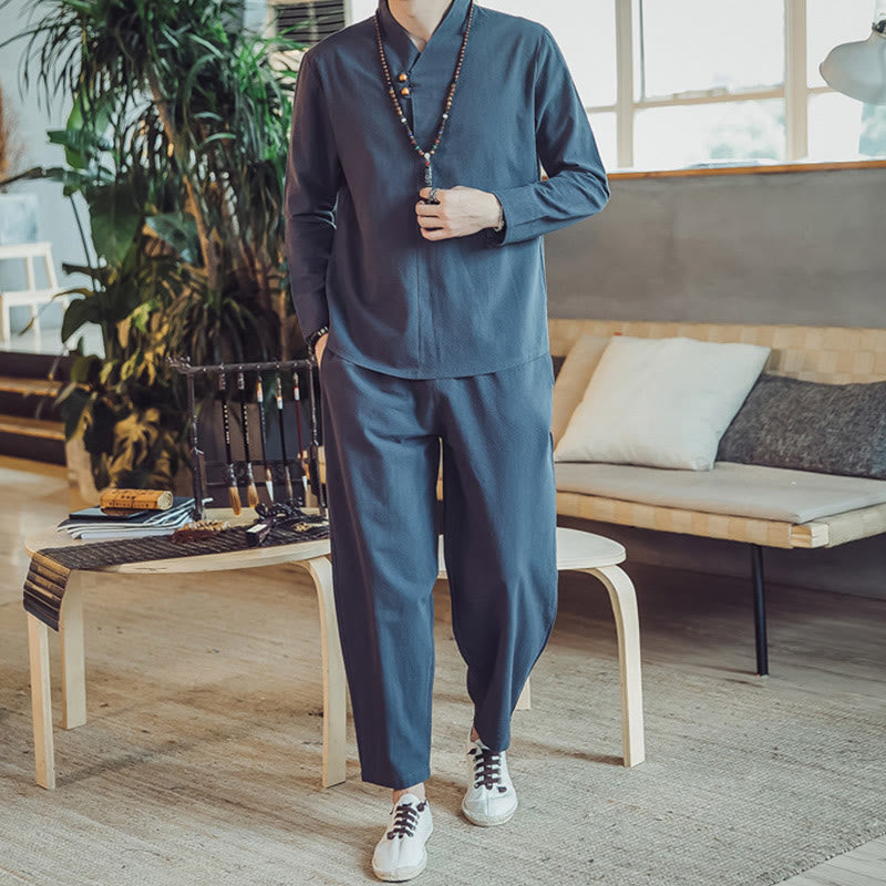 Tactile Cotton Blend Minimalist Men's Meditation Set