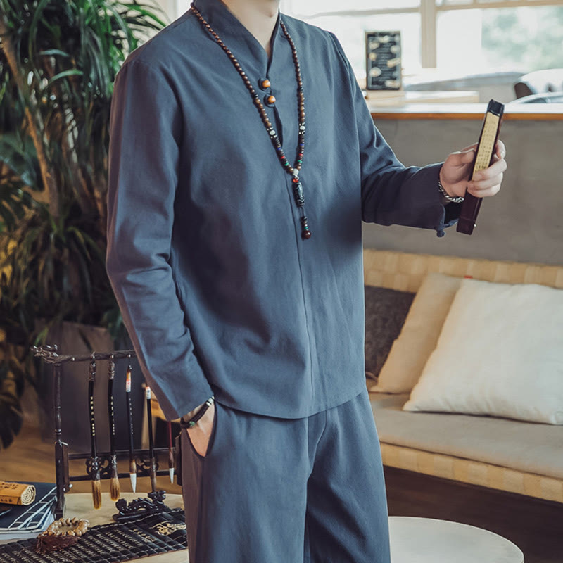 Tactile Cotton Blend Minimalist Men's Meditation Set
