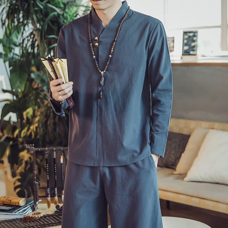Tactile Cotton Blend Minimalist Men's Meditation Set