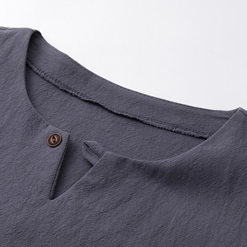 Minimalist Cotton Crane Meditation Shirt and Pants Set