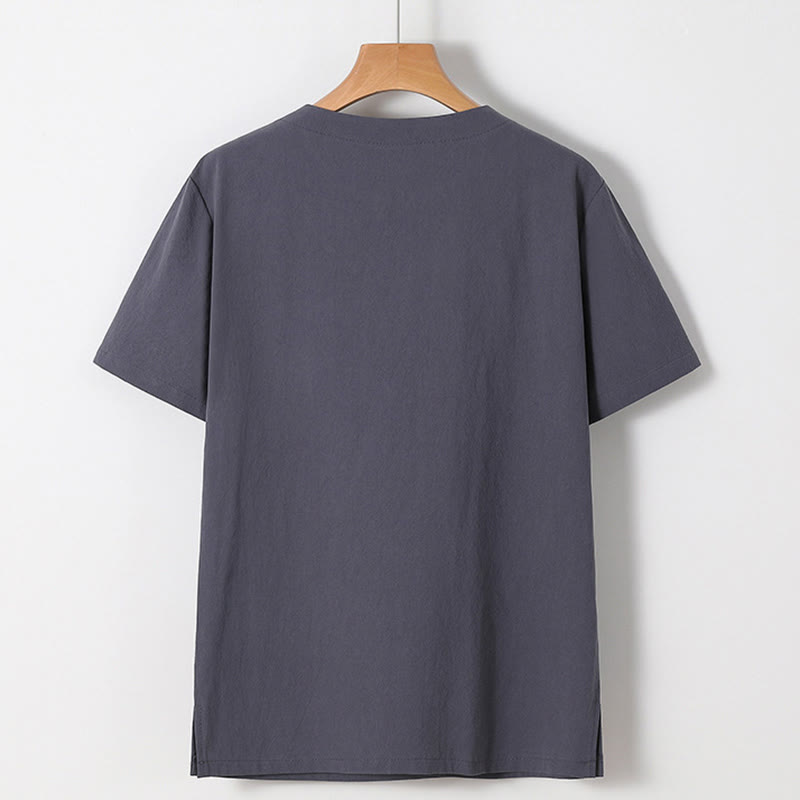 Minimalist Cotton Crane Meditation Shirt and Pants Set