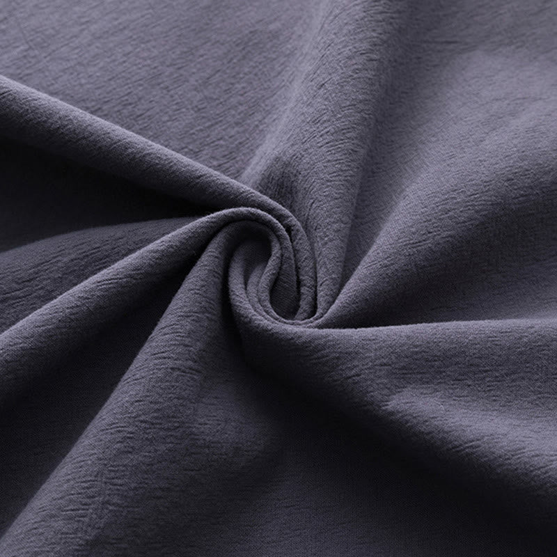 Minimalist Cotton Crane Meditation Shirt and Pants Set