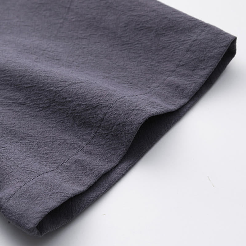 Minimalist Cotton Crane Meditation Shirt and Pants Set