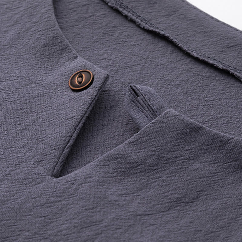 Minimalist Cotton Crane Meditation Shirt and Pants Set