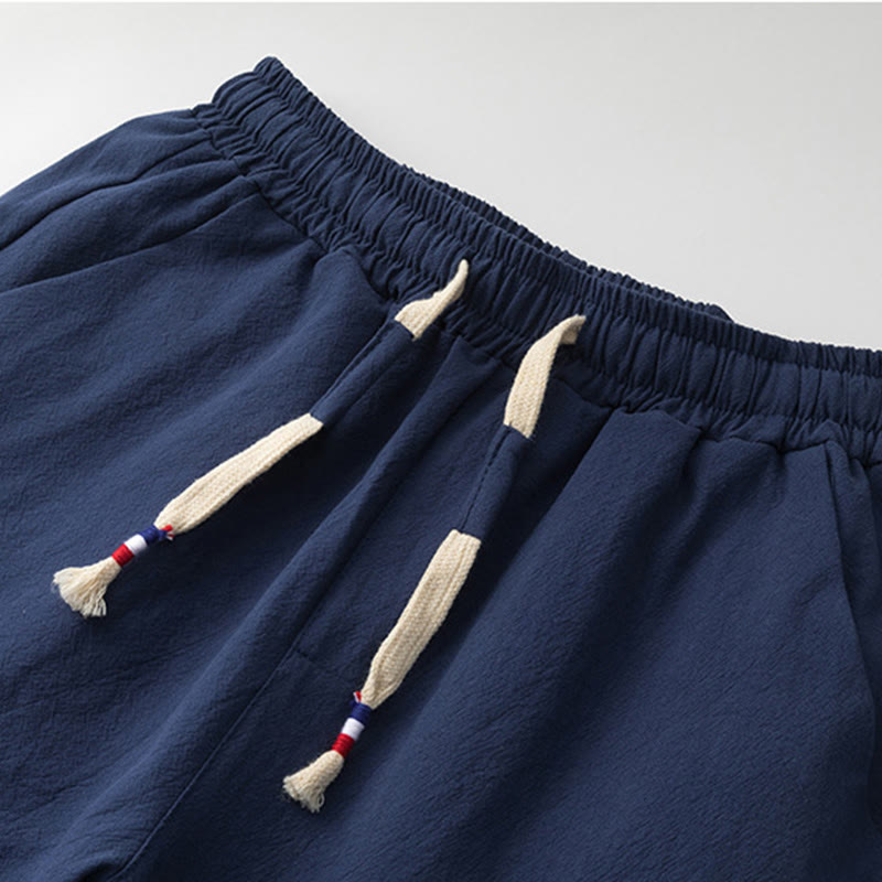 Minimalist Cotton Crane Meditation Shirt and Pants Set