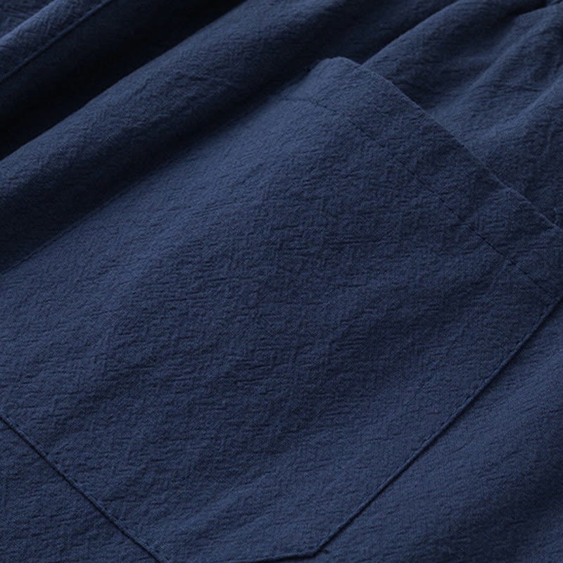 Minimalist Cotton Crane Meditation Shirt and Pants Set