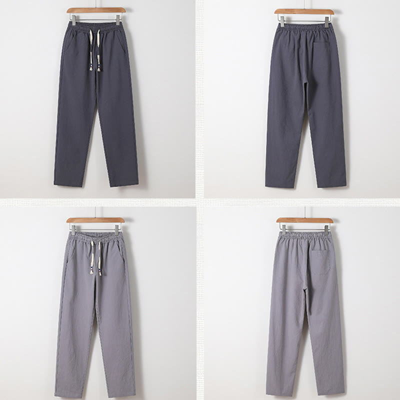 Minimalist Cotton Crane Meditation Shirt and Pants Set