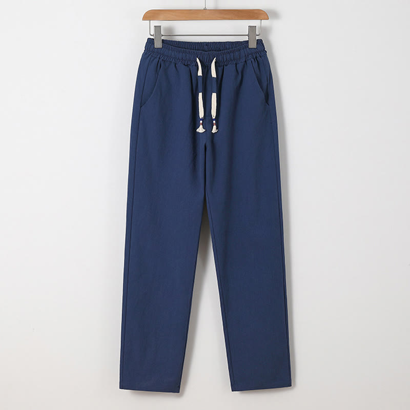 Minimalist Cotton Crane Meditation Shirt and Pants Set