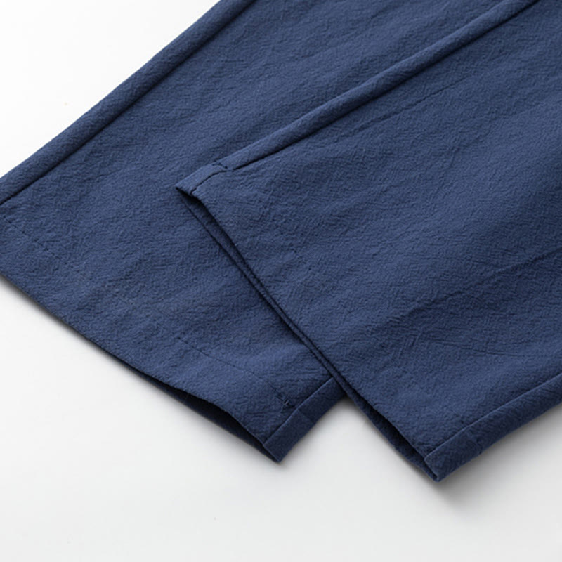 Minimalist Cotton Crane Meditation Shirt and Pants Set