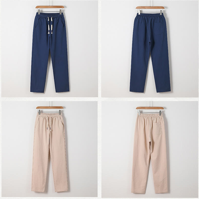 Minimalist Cotton Crane Meditation Shirt and Pants Set