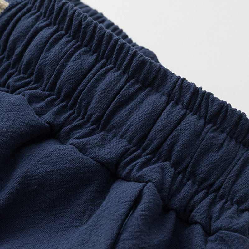 Minimalist Cotton Crane Meditation Shirt and Pants Set