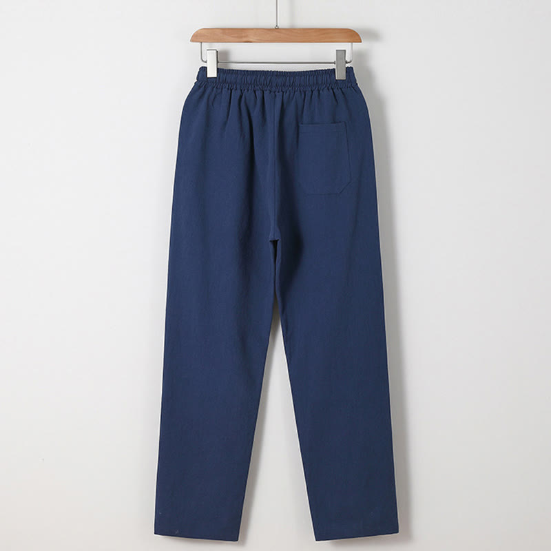 Minimalist Cotton Crane Meditation Shirt and Pants Set