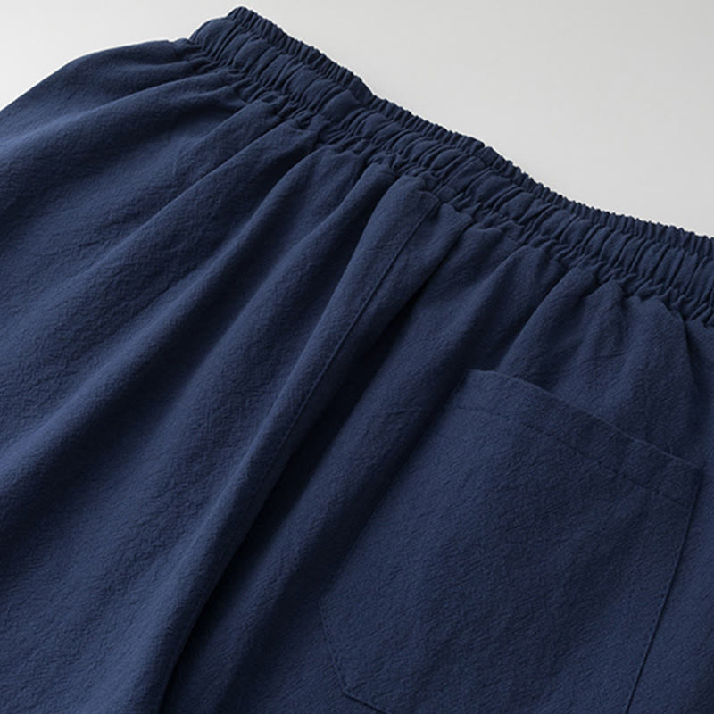 Minimalist Cotton Crane Meditation Shirt and Pants Set