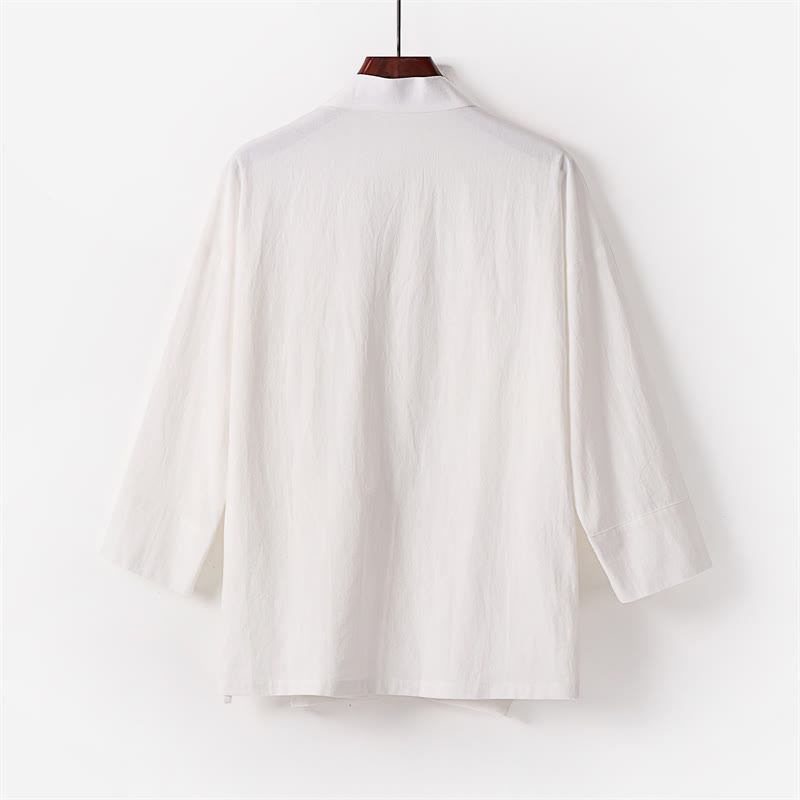 Breathable Cotton Lace-Up Kimono and Pants Mindful Meditation Set