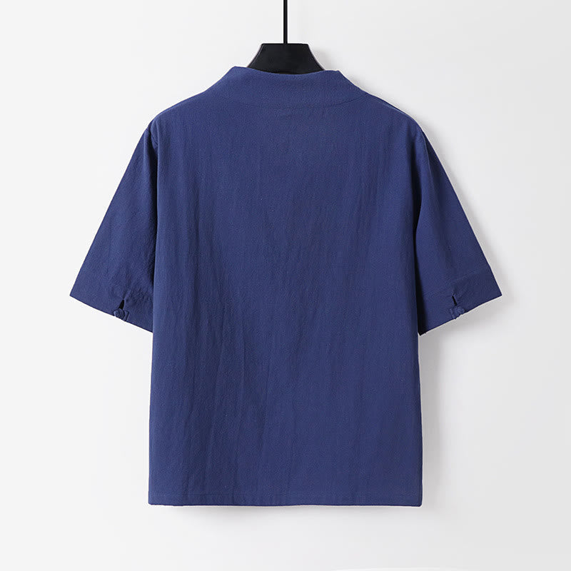 Tactile Cotton V-Neck Meditation Shirt and Pants Set
