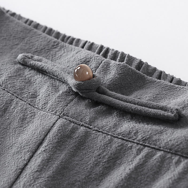 Tactile Cotton V-Neck Meditation Shirt and Pants Set