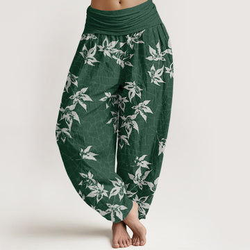 Breathable Cotton Maple Leaf Mindful Movement Harem Pants