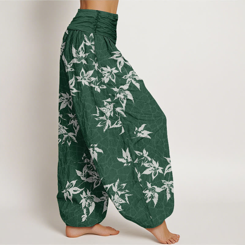 Breathable Cotton Maple Leaf Mindful Movement Harem Pants
