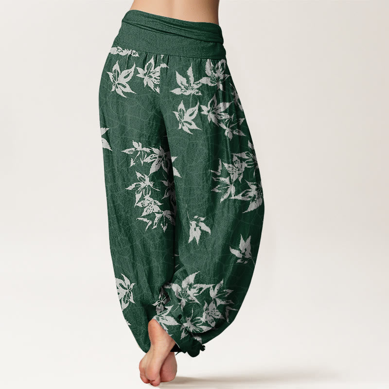 Breathable Cotton Maple Leaf Mindful Movement Harem Pants