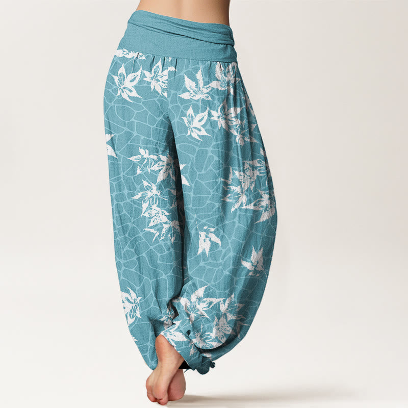 Breathable Cotton Maple Leaf Mindful Movement Harem Pants