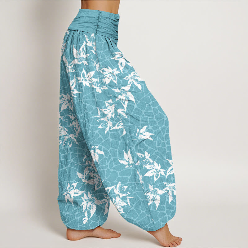 Breathable Cotton Maple Leaf Mindful Movement Harem Pants