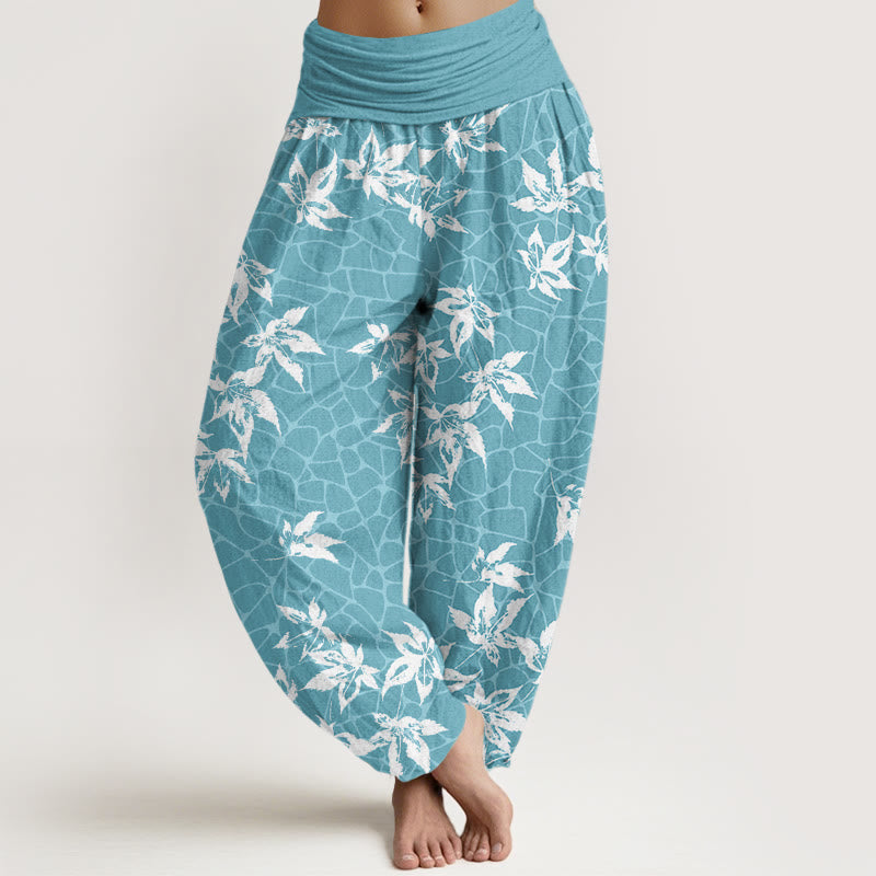 Breathable Cotton Maple Leaf Mindful Movement Harem Pants