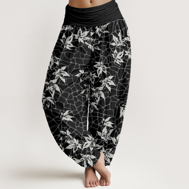 Breathable Cotton Maple Leaf Mindful Movement Harem Pants
