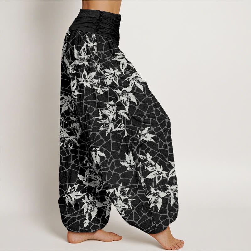Breathable Cotton Maple Leaf Mindful Movement Harem Pants