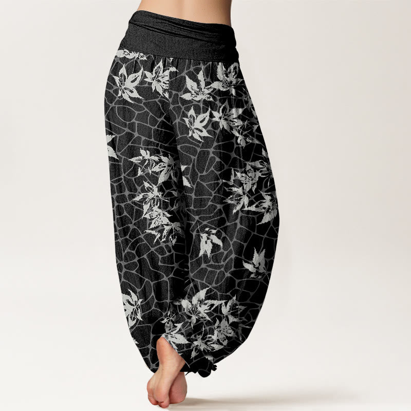 Breathable Cotton Maple Leaf Mindful Movement Harem Pants