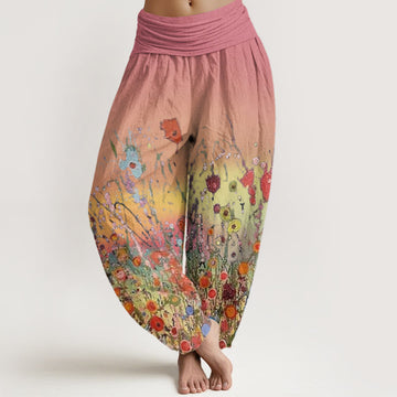 Botanical Cotton Flowing Meditation Harem Pants