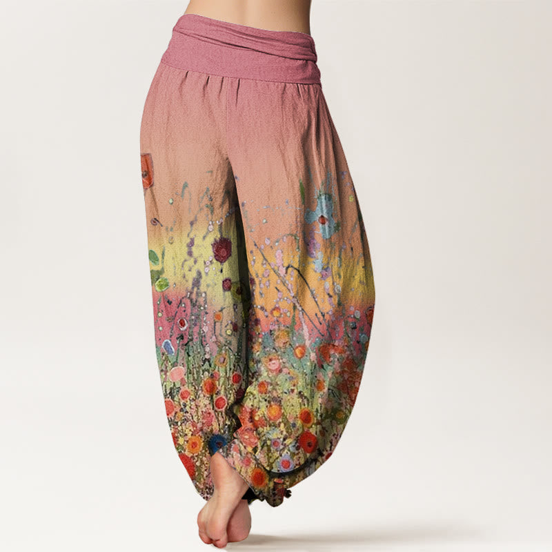 Botanical Cotton Flowing Meditation Harem Pants