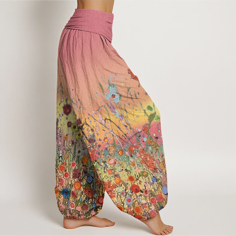 Botanical Cotton Flowing Meditation Harem Pants