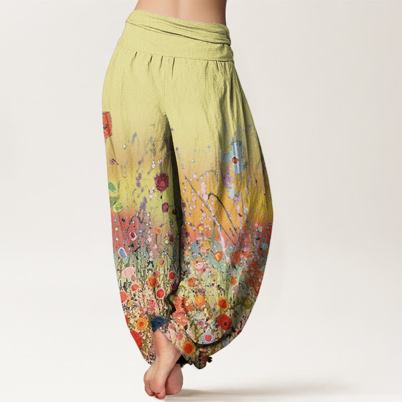 Botanical Cotton Flowing Meditation Harem Pants