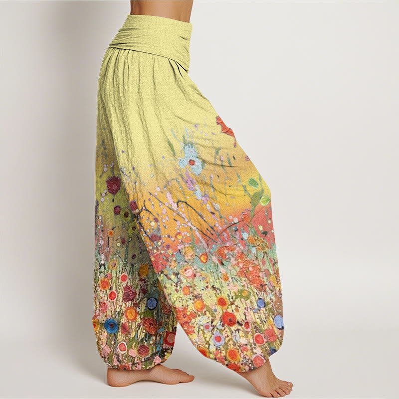 Botanical Cotton Flowing Meditation Harem Pants