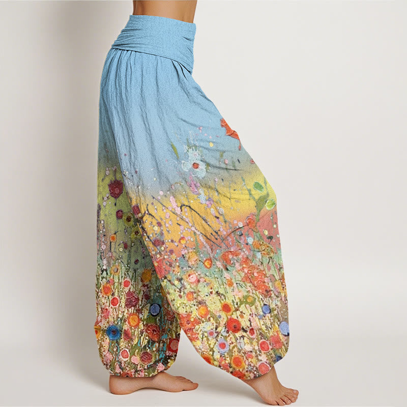 Botanical Cotton Flowing Meditation Harem Pants