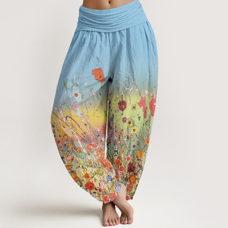 Botanical Cotton Flowing Meditation Harem Pants