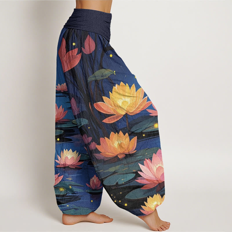 Breathable Cotton Night Lotus Relaxed Meditation Harem Pants