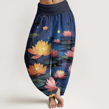 Breathable Cotton Night Lotus Relaxed Meditation Harem Pants